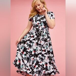 LANE BRYANT HIGH LOW FLORAL LENA DRESS SZ 24 24W
